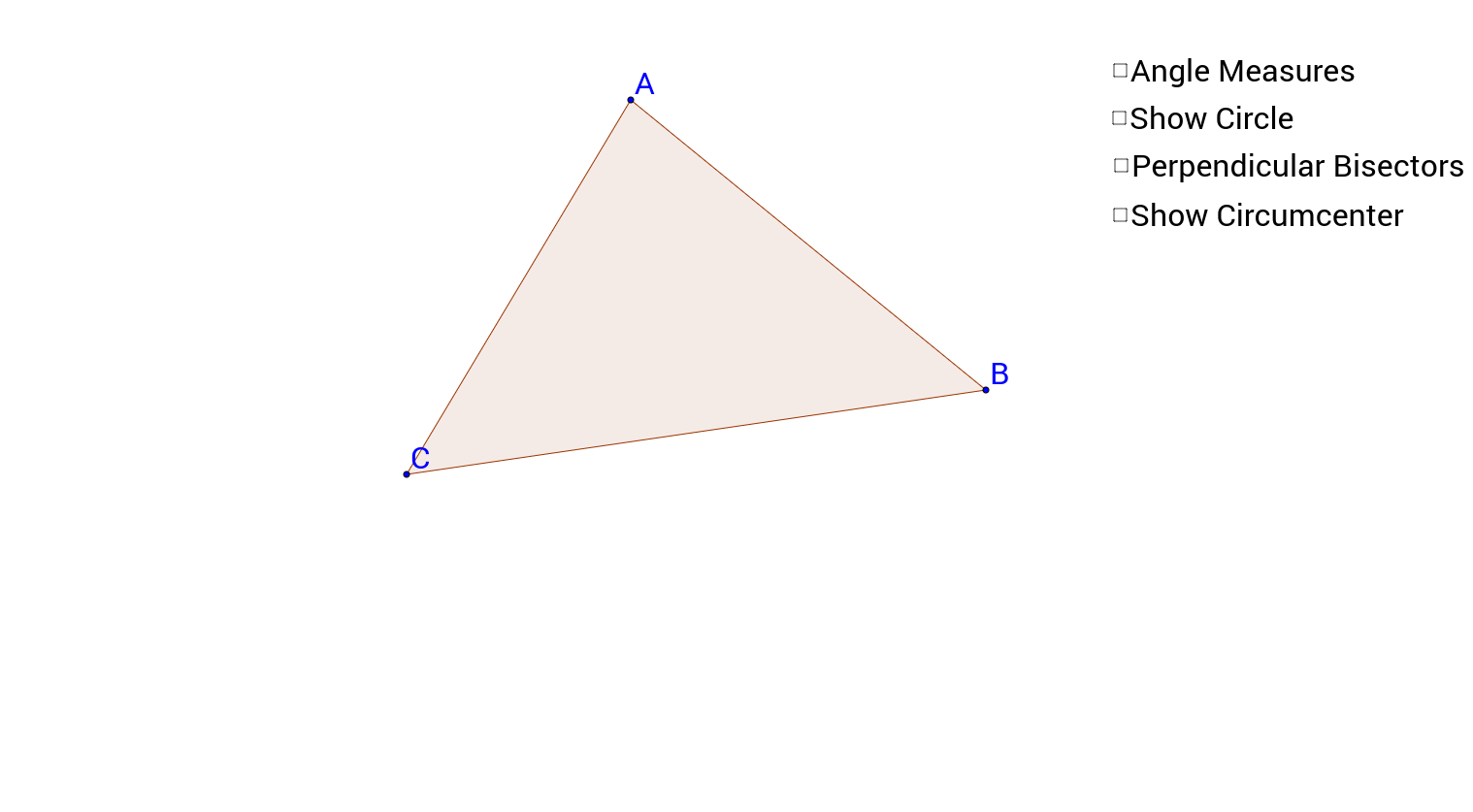 Circumcenter Example – GeoGebra