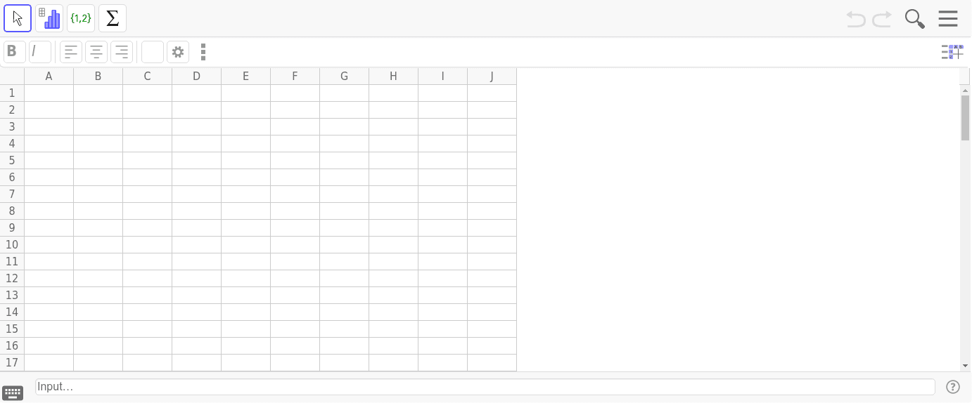 Tableur Geogebra Geogebra