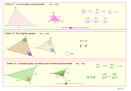 Semejanza De Triangulos Geogebra