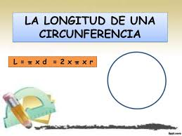 La longitud de una circunferencia , L , se puede calcular mediante la epresión L=pi.d o bien L=2.pi.r donde d es el diametro y r es el radio