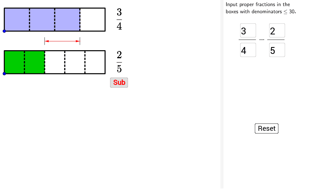 Fraction Bar - Subtraction (When drawing the model it needs to include ...