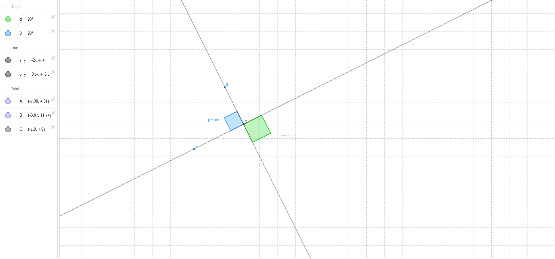 Angles in a Right Angle – GeoGebra