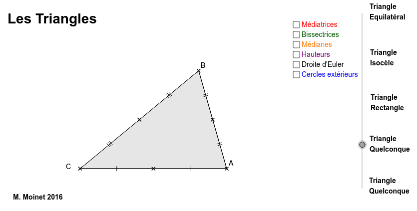 Triangle Les Différents Triangles Geogebra