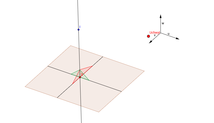 Kąt między prostą a płaszczyzną. – GeoGebra