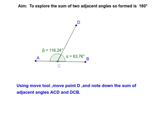 Exploring the Linear pair axiom – GeoGebra