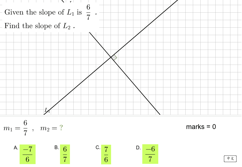 Quiz On Slope Of Parallel Lines And Perpendicular Lines 平行線和垂直線的斜率 測驗 Geogebra