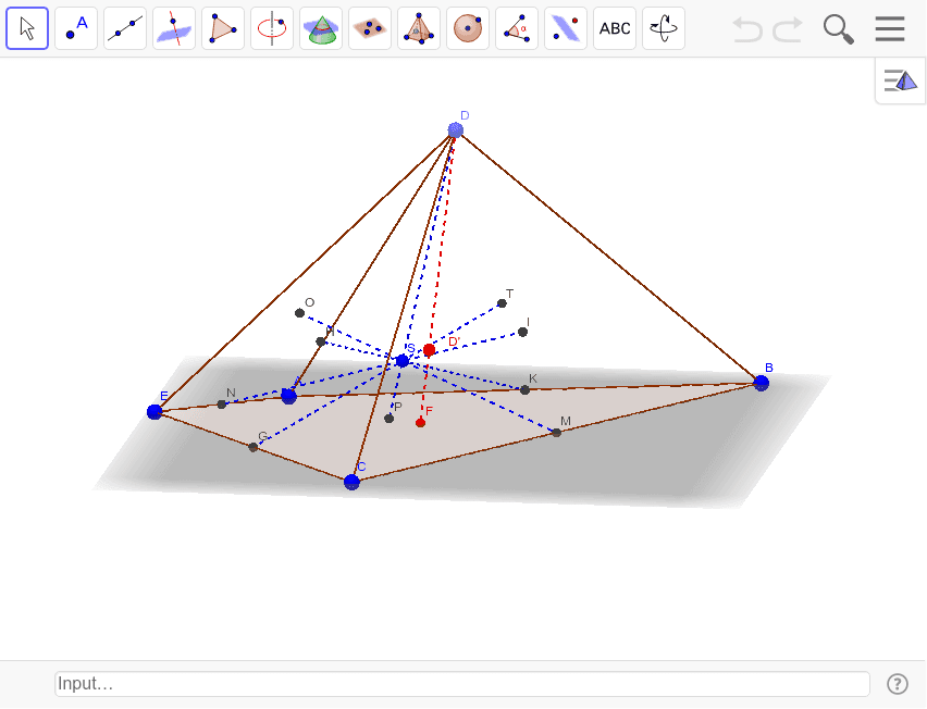 四角錐の二つの重心 Geogebra