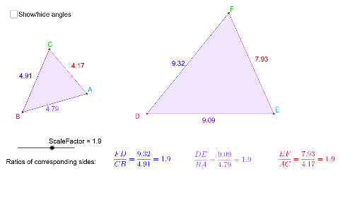 SSS Similarity Investigation – GeoGebra