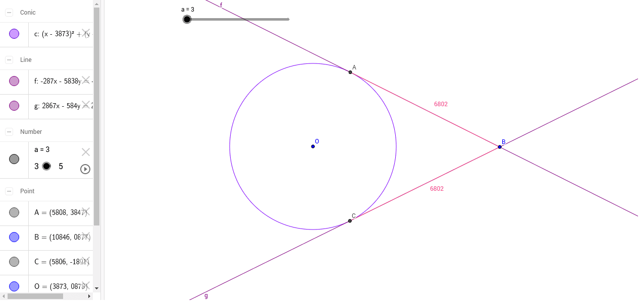 Circle Theorems Tangent Property 2 Geogebra