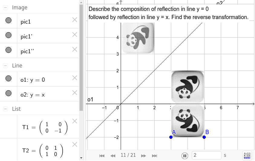 I. 9. Composition of linear transformations – GeoGebra
