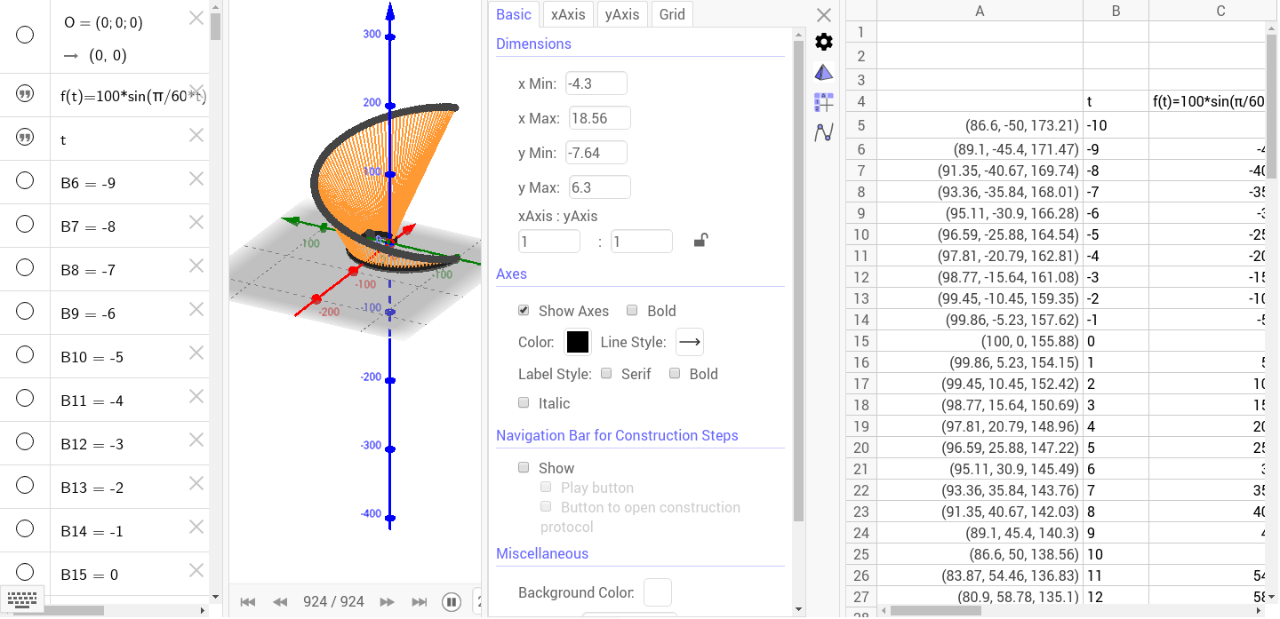 螺旋円錐5p表 Geogebra