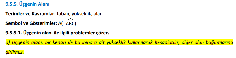 2017 Ortaöğretim Matematik Dersi Öğretim Programının İlgili Bölümü