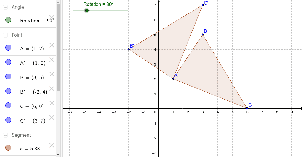 Rotate A Triangle About A Vertex Geogebra