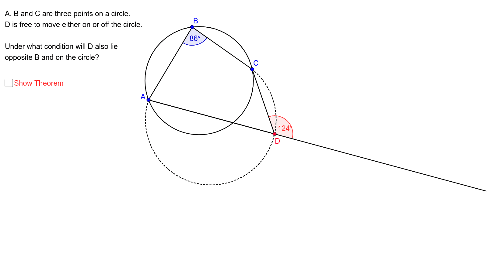 Tests for Cyclic Quadrilaterals (2) – GeoGebra