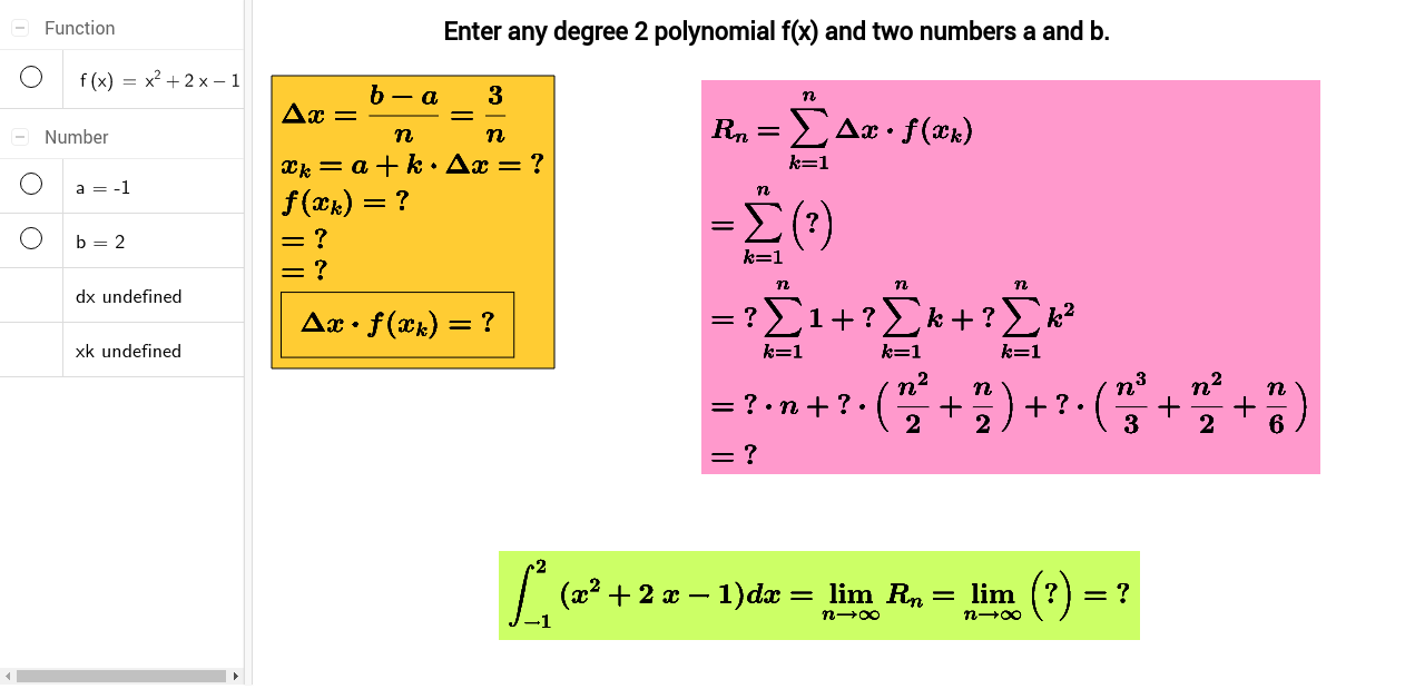 right-endpoint-riemann-sum-for-degree-two-polynomials-geogebra