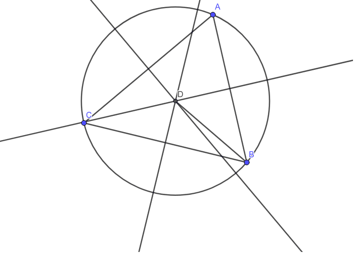 Circle circumscribed about a triangle – GeoGebra