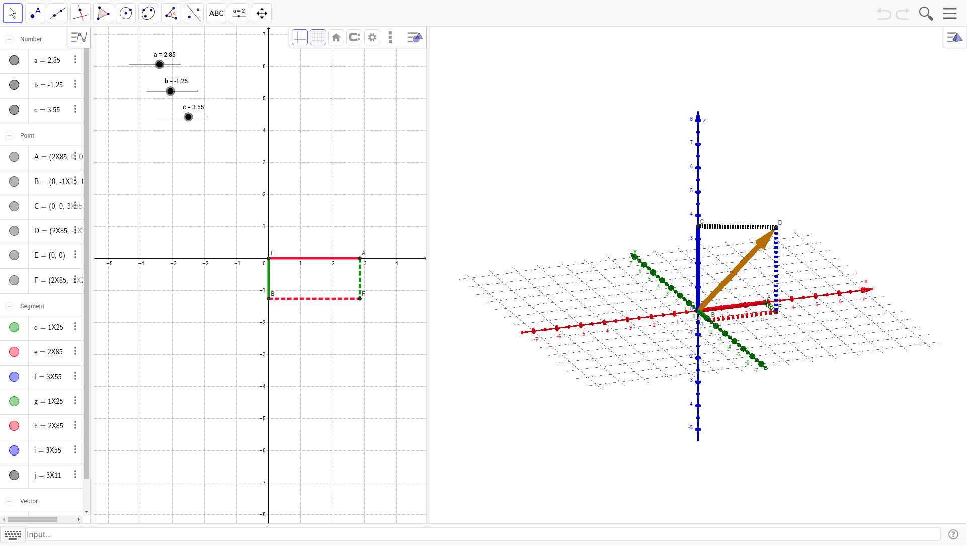 Vectores Espacio Geogebra