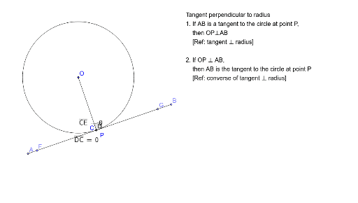 S.5 Ch.11 Tangent perpendicular radius – GeoGebra