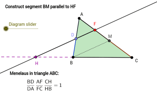 Menelaus Theorem (Proof) – GeoGebra