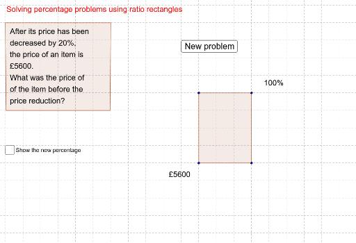 Inverse percentage problems (part 2) – GeoGebra