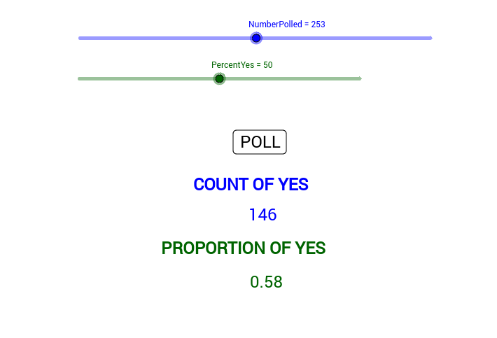 BJH Simulation Of A Poll Given Population Percent – GeoGebra