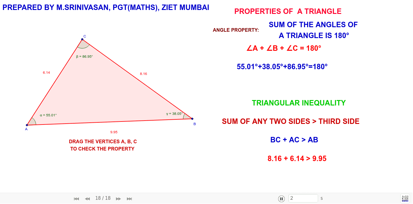 Properties Of A Triangle Geogebra 6229