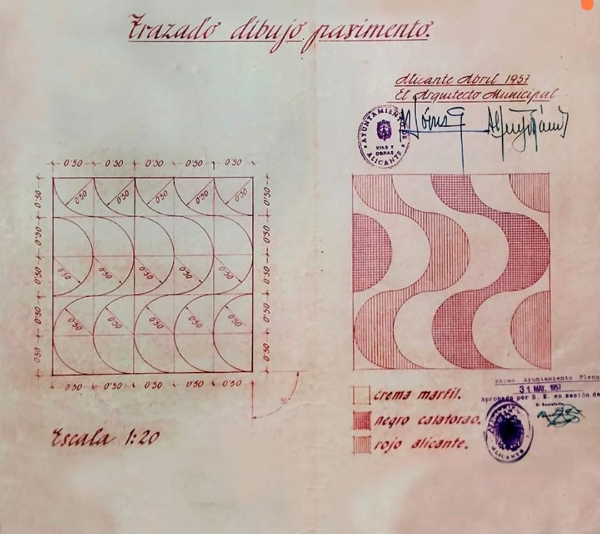 Un boceto del arquitecto municipal de la ciudad de Alicante. 1957
