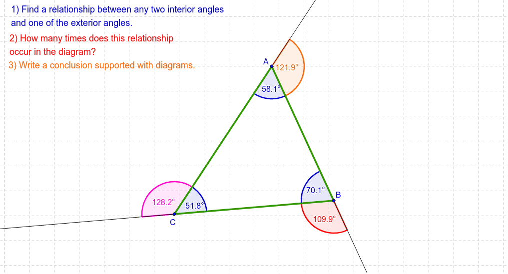 Exterior Angle of a Triangle – GeoGebra