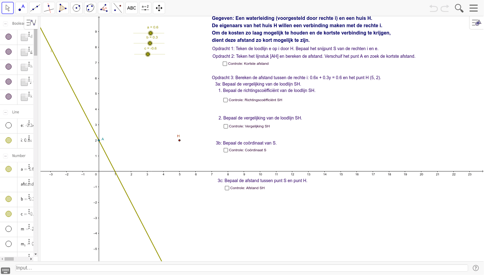 Afstand Van Een Punt Tot Een Rechte Analytisch Bepalen – GeoGebra