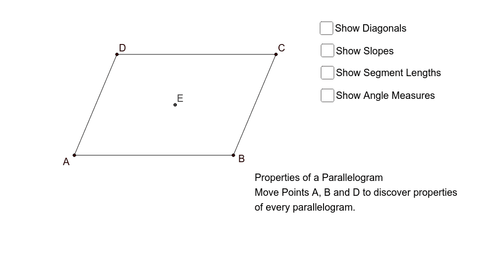 Properties of a Parallelogram – GeoGebra