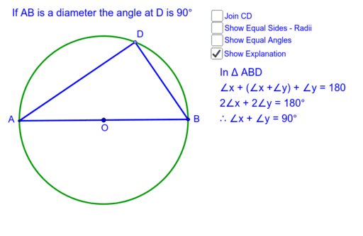 Angle in a Semi-circle 2 – GeoGebra