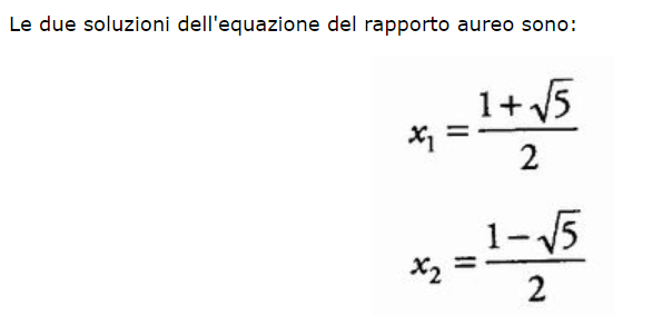 Sezione aurea: proprietà algebriche 