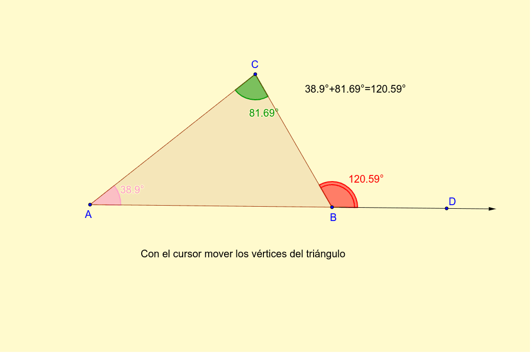 Ángulo Exterior De Un Triángulo – GeoGebra