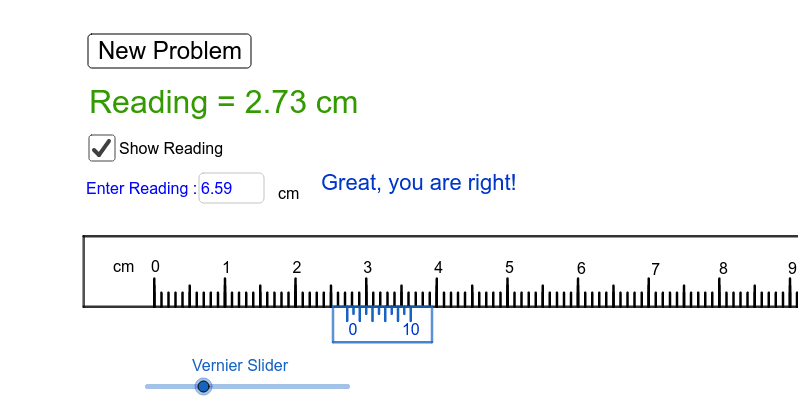 vernier caliper applet