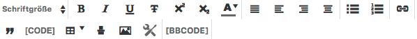 Links neben der Texteingabe steht Ihnen ein einfaches Formatierungstool zur Verfügung: "A"
