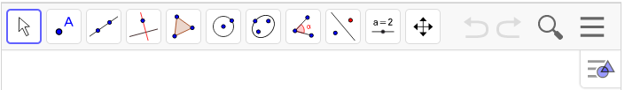 Billede viser værktøjslinjen i geogebra
det er nogle af disse værktøjer, du i denne bog vil lære at kende.