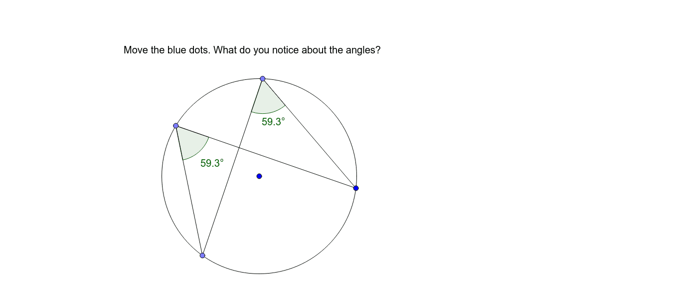 Circle theorem 1 - angles from same points – GeoGebra