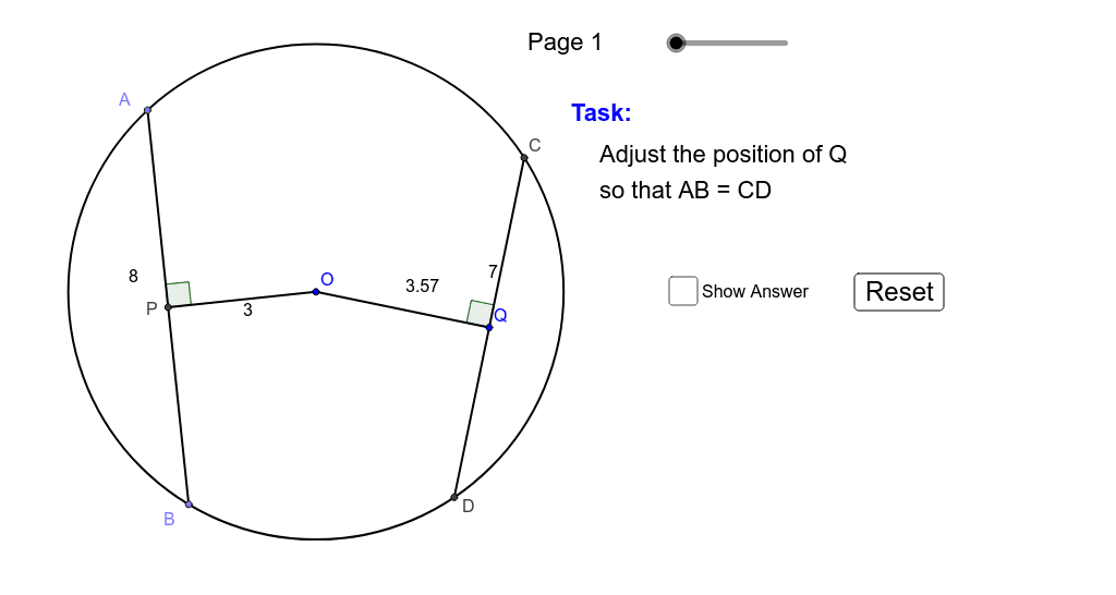 Chords Equidistant From Centre Are Equal Geogebra 9715