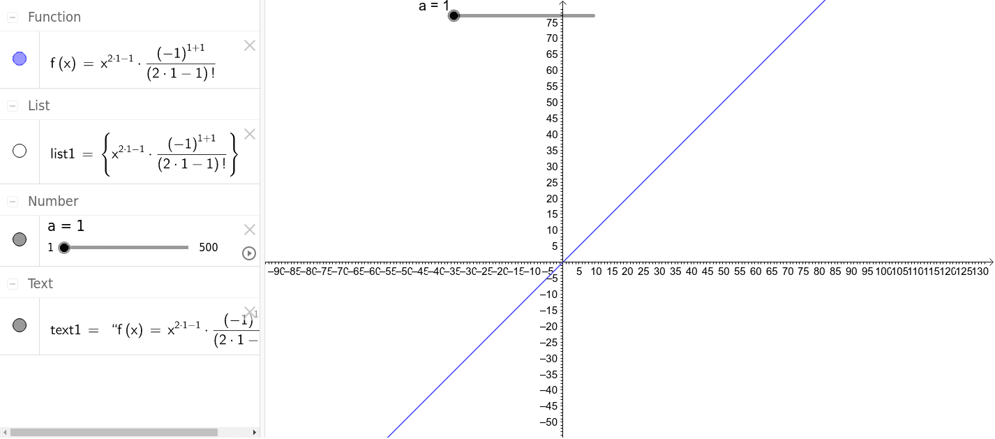 Sin 的泰勒展開式 Geogebra