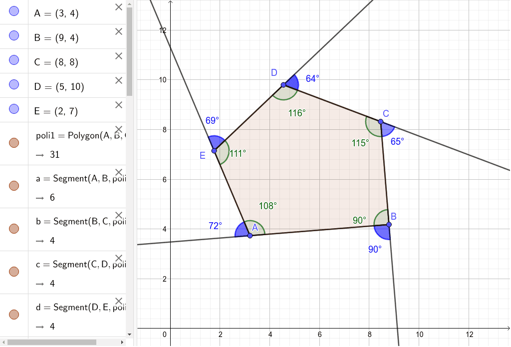 Angoli Interni E Angoli Esterni Poligono Geogebra