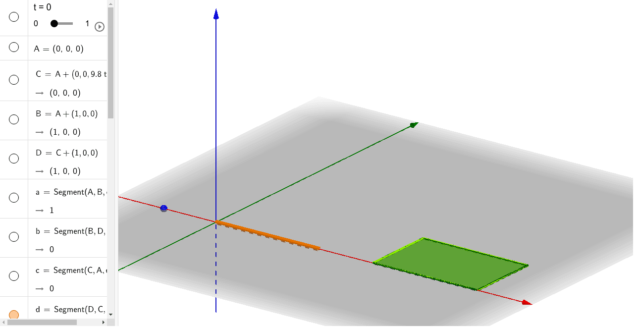 平面図形が動いてできる立体 Geogebra