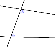 Bemerkung:
Insbesondere zum Beweis von Satz 29 (in den Elementen von Euklid) benötigt man das Parallelenpostulat:
Bei zwei gegebenen parallelen Geraden [u]müssen[/u] die Winkel ([math]\alpha[/math] und [math]\beta[/math]) zusammen das Maß 180° ergeben. D.h. das Parallelenpostulat dient dazu, die Eindeutigkeit von Parallelen darzustellen!