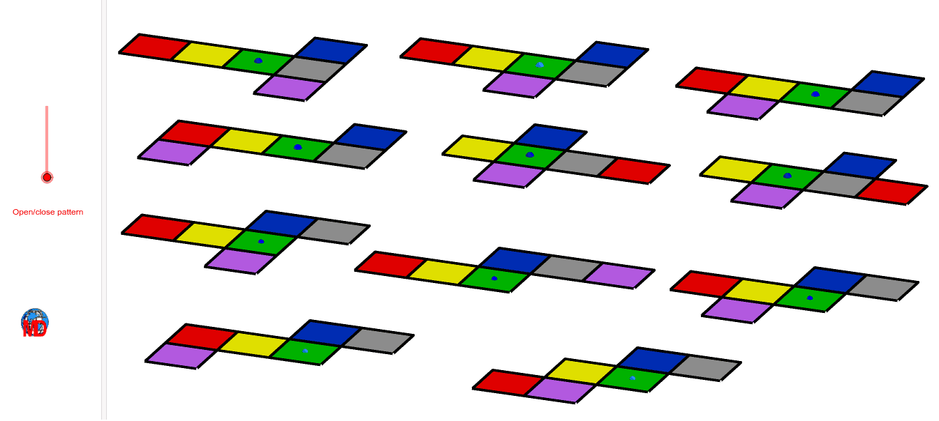 The eleven nets of cube GeoGebra