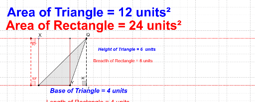 triangle to rectangle area