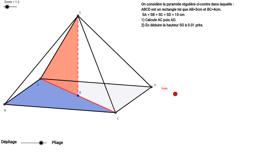 Pythagore Dans Une Pyramide Geogebra