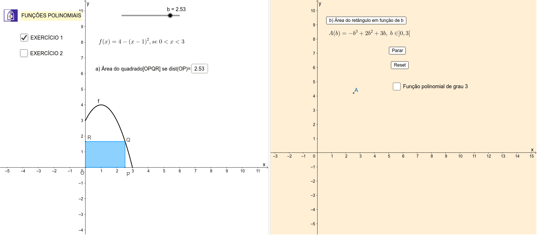 Problemas Com Funções Polinomiais Geogebra