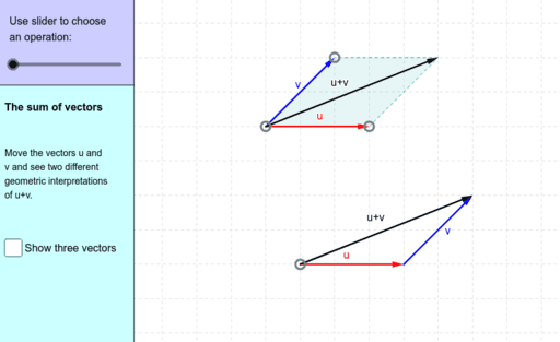 Vector properties and basic operations – GeoGebra