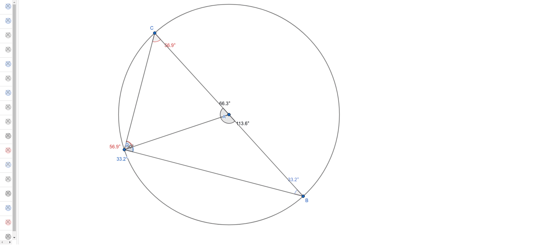 Circle Theorem Right Angle Proof With Isosceles Triangles Geogebra 2010