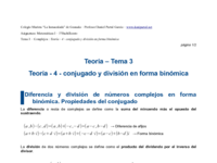 Teoría - 4 - conjugado y división en forma binómica.pdf