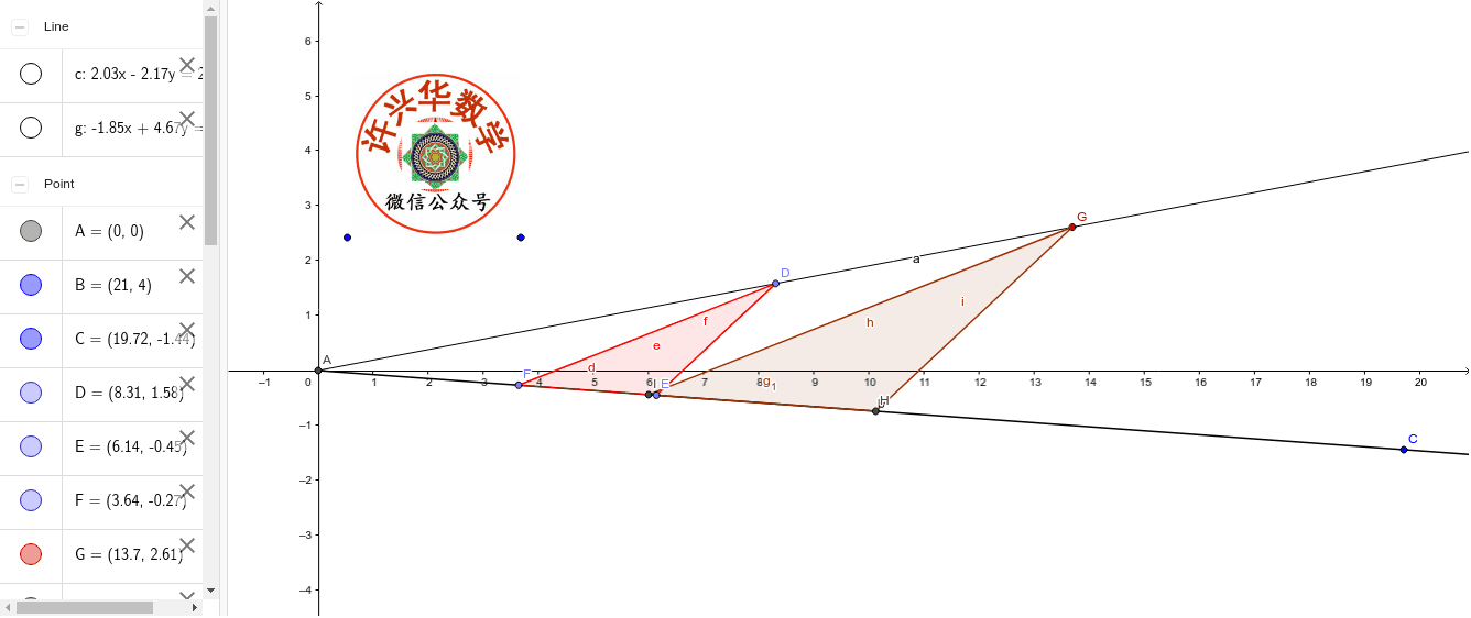 相似三角形的一种动态构造 许兴华数学 Geogebra